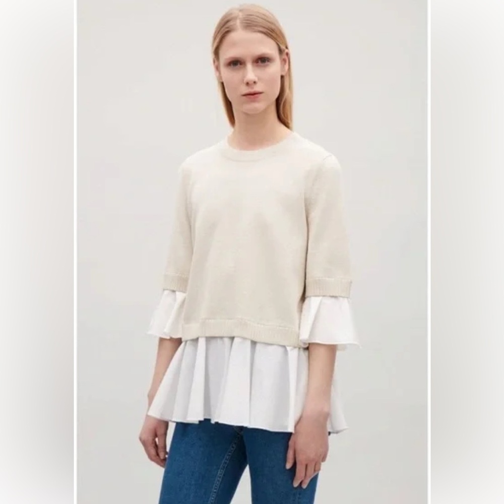 COS Cream Layered Women's Blouse
